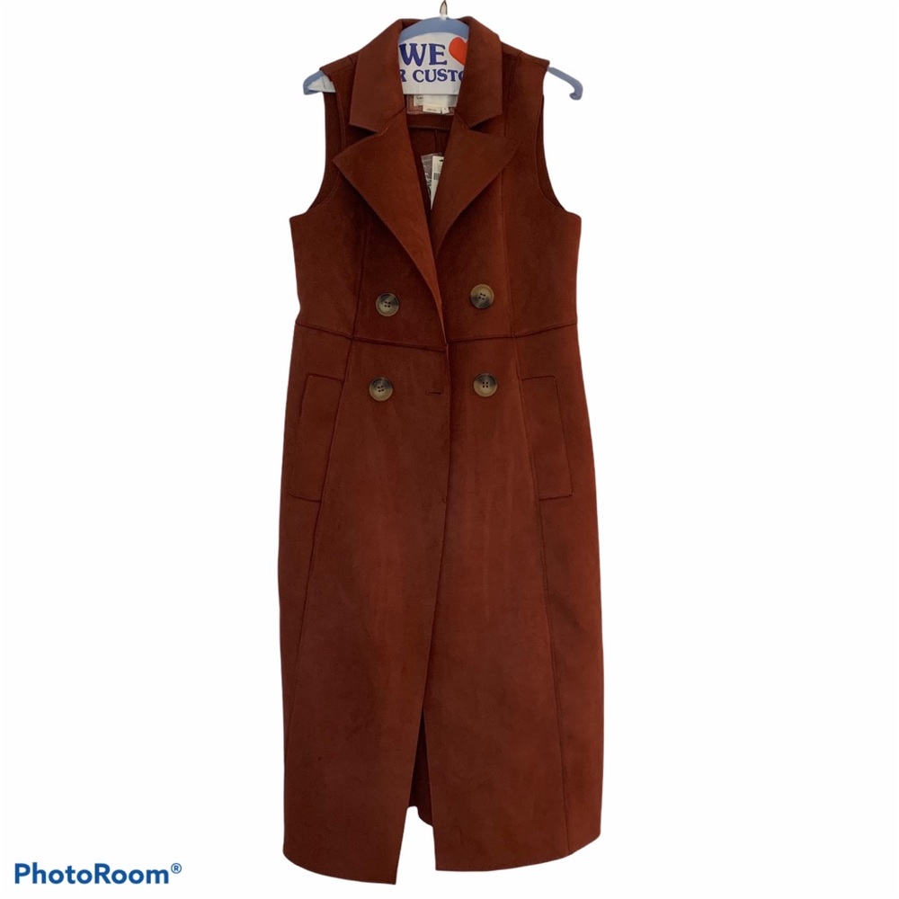 Anthropologie Sleeveless Crimson Trench